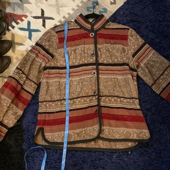 Women's Multicolor Patterned Jacket - Picture 7 of 8